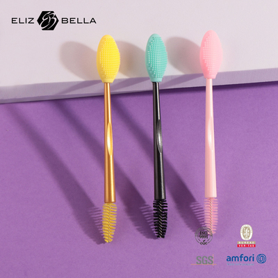 Waterproof Silicone Eyelash Brush Disposable Silicone Mascara Wands With PP Handle
