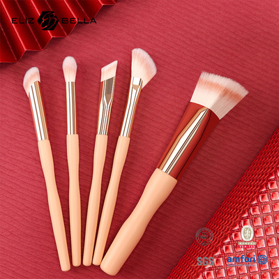5pcs ราคาโรงงาน โลโก้ที่กําหนดเอง 100% ผมสังเคราะห์ วีแกน ใบหน้า ตาเครื่องสําอาง ชุดแปรง