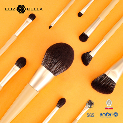 11 ชิ้น ไม้จับ Beauty Makeup Brush Set อลูมิเนียม Ferrule ผ้าแปรงเครื่องสําอาง