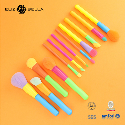 12pcs Professional Multi-Color Makeup Brush Set For Foundation Powder Blush Eyeshadow, สีสวย สีสวย