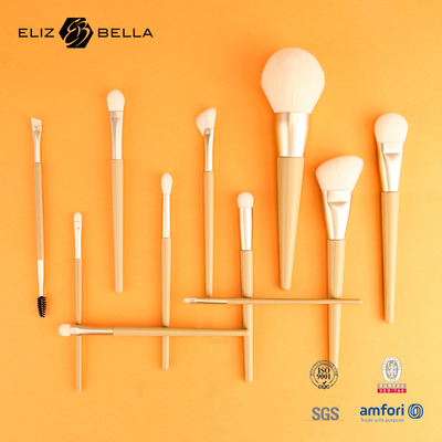 11 ชิ้น Nice Wooden Handle Beauty Makeup Brush เครื่องมือ, อลูมิเนียม Ferrule เครื่องแปรงความงาม, เครื่องแปรงผมสังเคราะห์