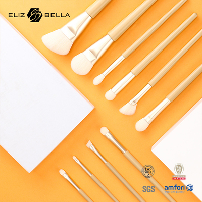 11 ชิ้น Nice Wooden Handle Beauty Makeup Brush เครื่องมือ, อลูมิเนียม Ferrule เครื่องแปรงความงาม, เครื่องแปรงผมสังเคราะห์
