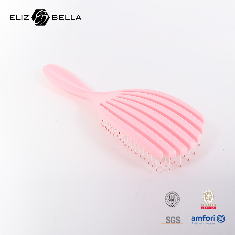 Custom Wet And Dry Curved Vent Spiral Hair Brush Comb Circle Massage Square Paddle Detangle Hair Brush สําหรับผมทรงกลม