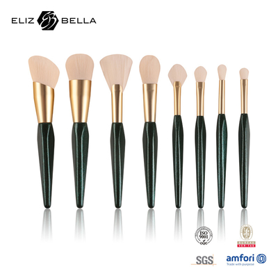 แปรงแต่งหน้าหรูหราด้ามไม้ 8 ชิ้น Rose Gold Ferrule Cosmetic Brush Set