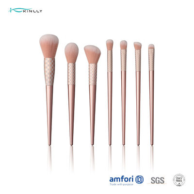 ชุดแปรงแต่งหน้าเครื่องสำอางไม้อลูมิเนียม Ferrule 7PCS